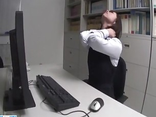 Office dildo play for horny Kaoru Natsuki