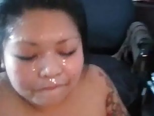 asian getting fuck in the ass then taking facial from black cock