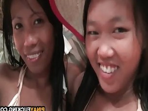 Two Filipina Amateurs Sharing A White Dick