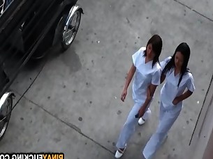 Asian Nurses Share A White Dick