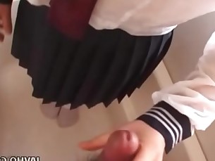 Pretty Japanese schoolgirl cumfaced uncensored